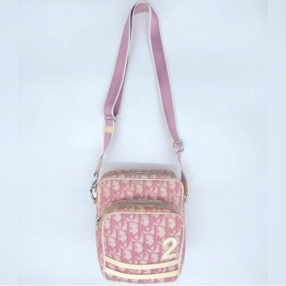 Dior Pink and Cream Monogram trotter Crossbody Bag - Picture 1 of 8